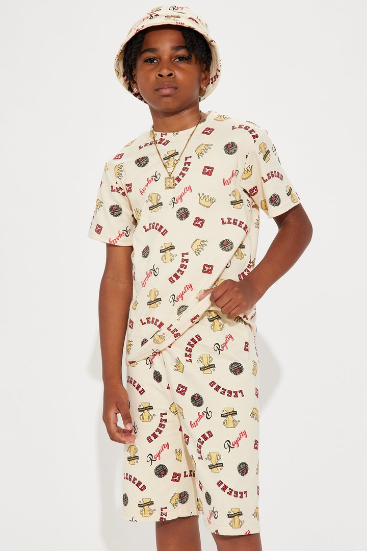 Mini Royalty With Bucket Hat Set - Sand/combo