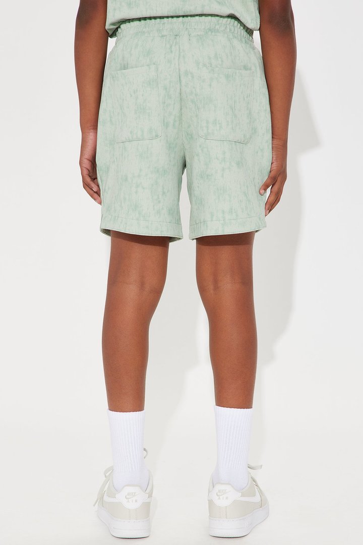 Mini Kerwin Waffle Texture Warm Up Shorts - Sage