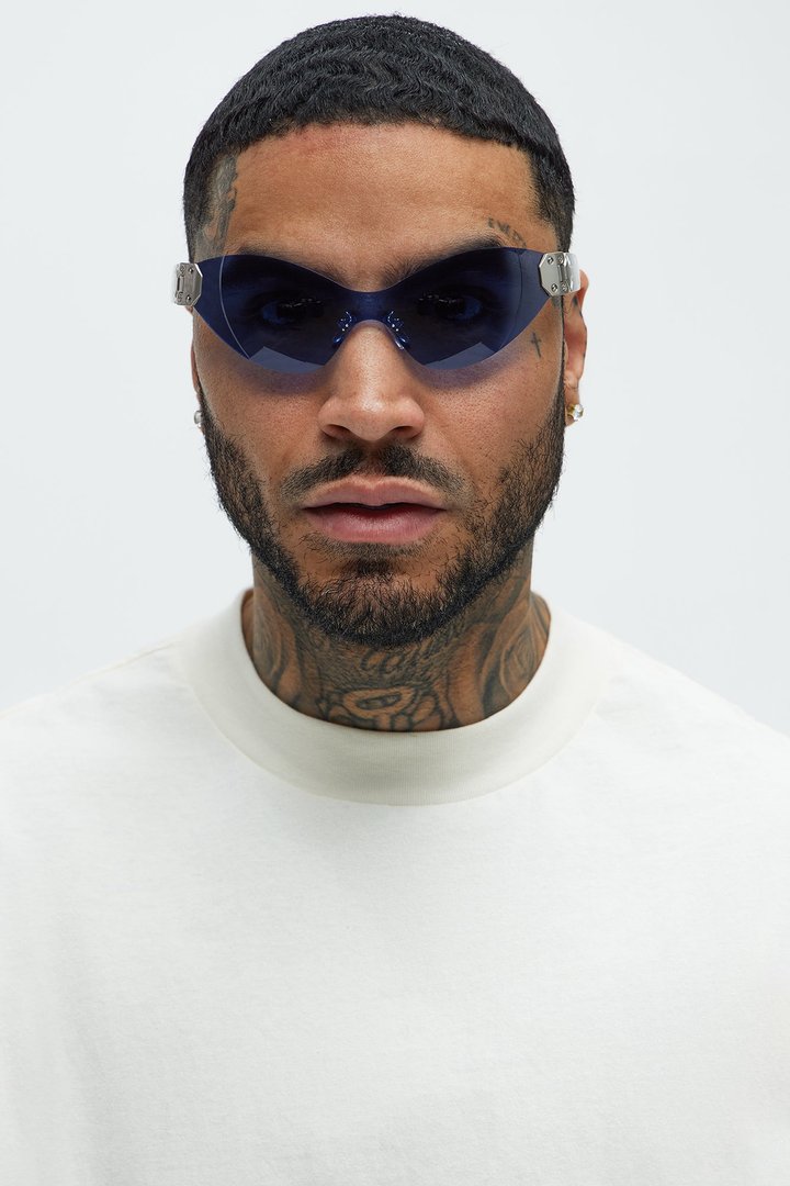 Lit Shield Sunglasses - Blue