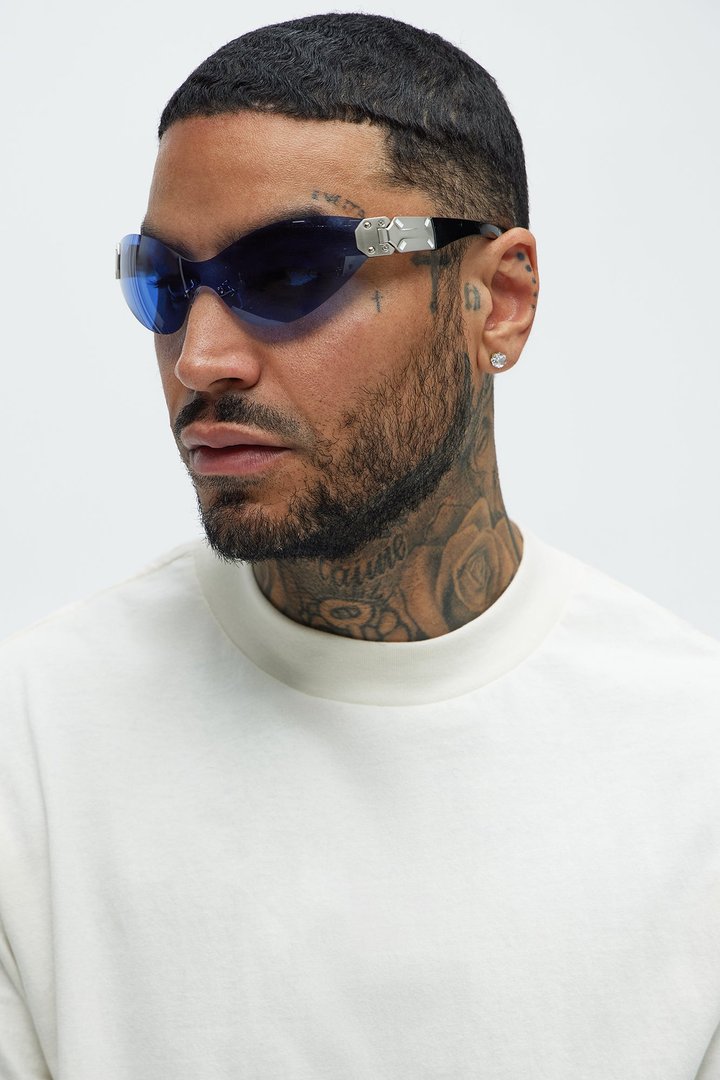 Lit Shield Sunglasses - Blue
