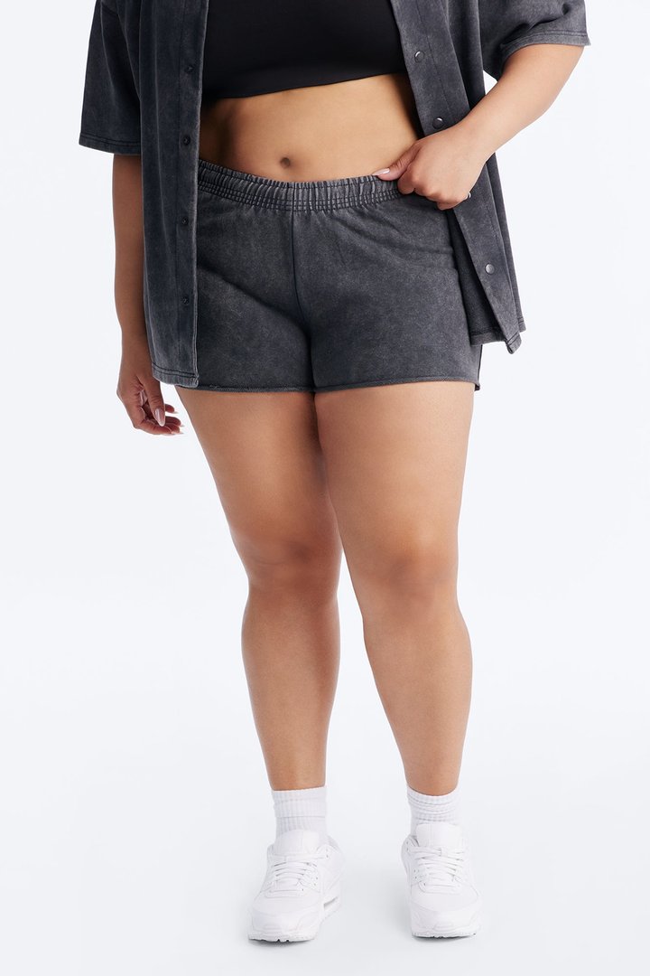 Maya Washed Micro Sweatshorts - Charcoal