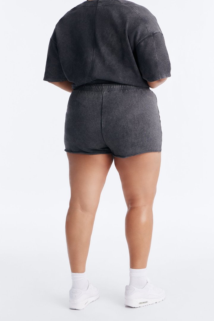 Maya Washed Micro Sweatshorts - Charcoal