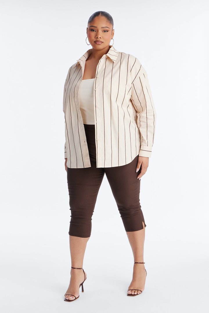 Mackie Striped Poplin Shirt - Cream/combo
