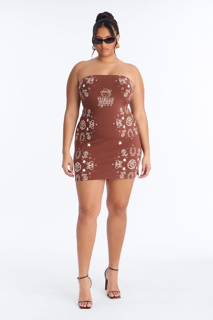 Hello Kitty Western Tube Dress - Brown