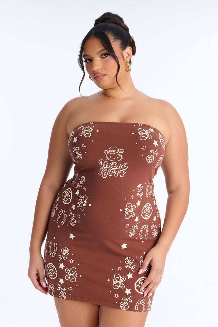 Hello Kitty Western Tube Dress - Brown