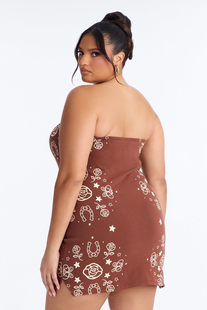 Hello Kitty Western Tube Dress - Brown
