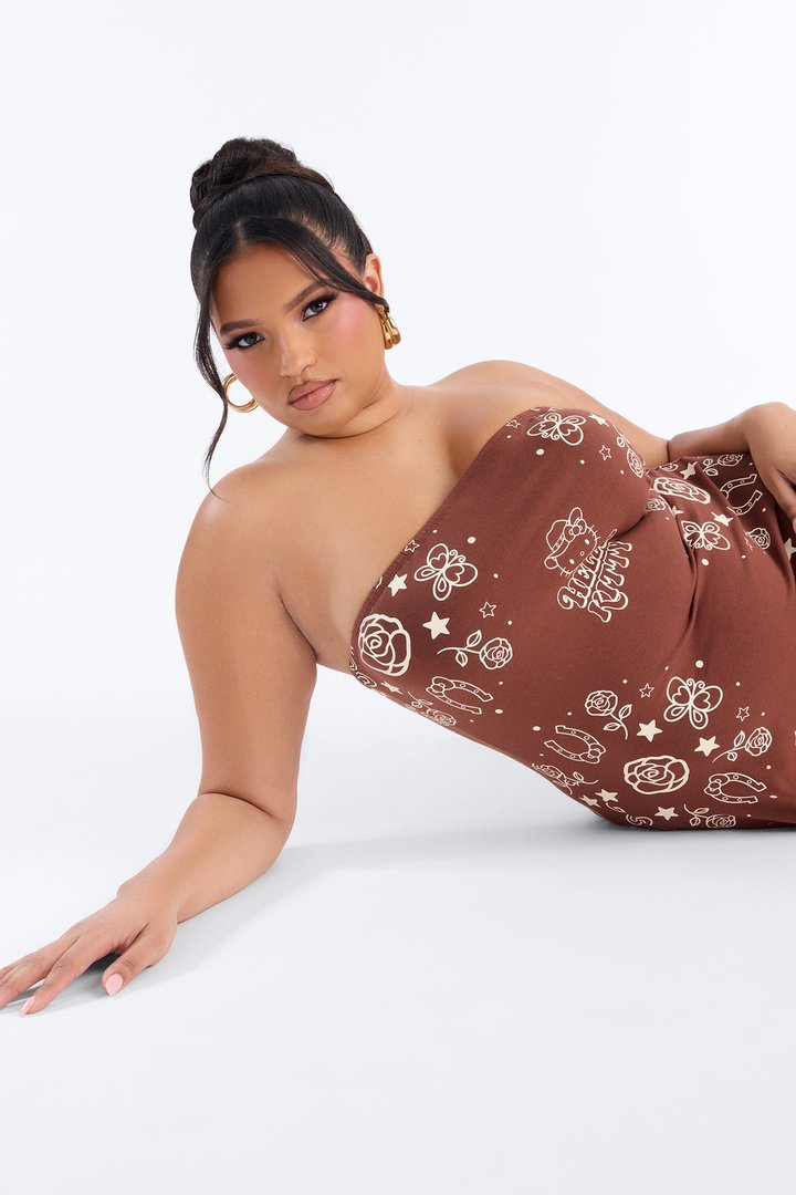 Hello Kitty Western Tube Dress - Brown