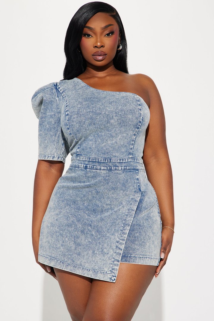 Quick Brunch Denim Romper - Light Wash