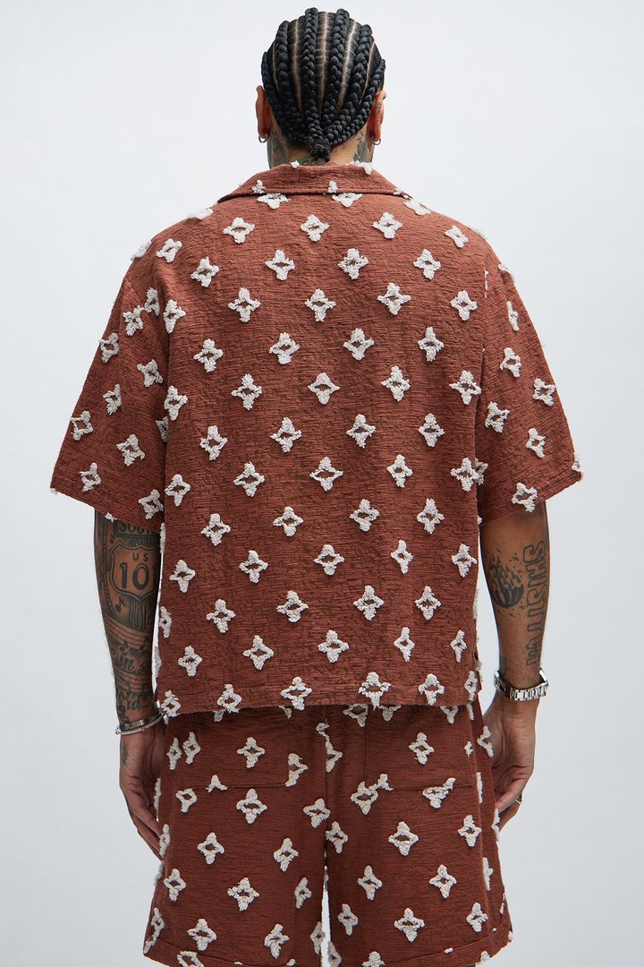 Cropped Starlet Shirt - Brown