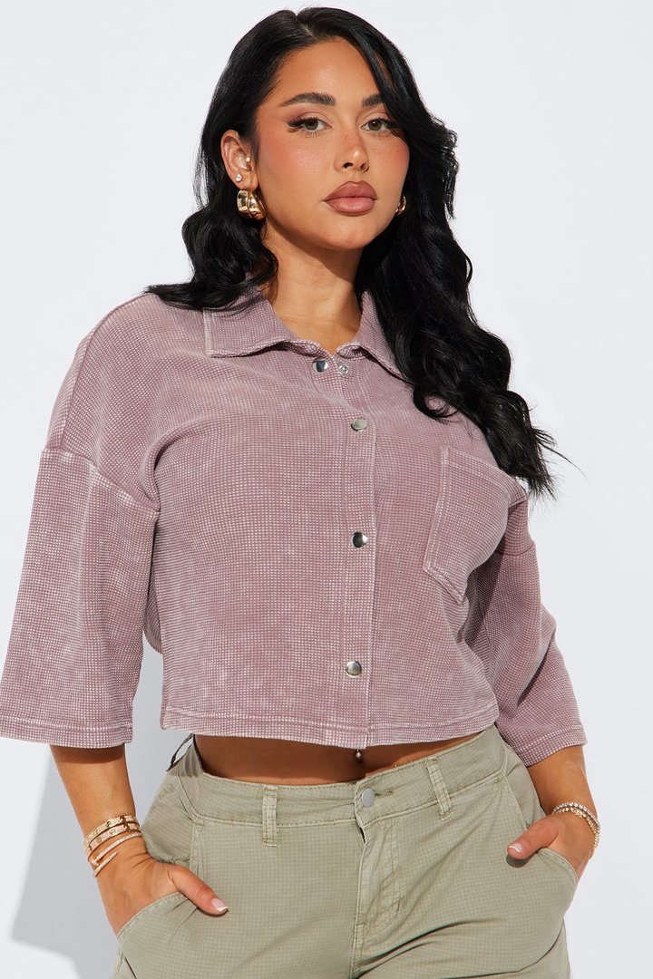 Kassidy Short Sleeve Top - Plum