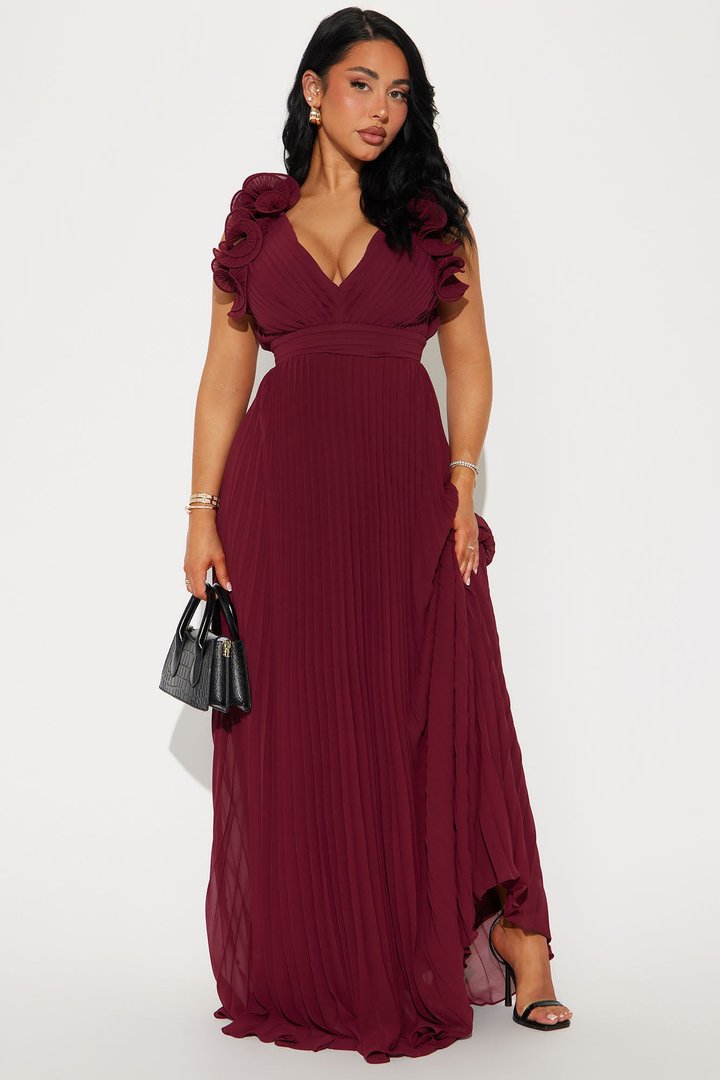 Julia Chiffon Maxi Dress - Wine