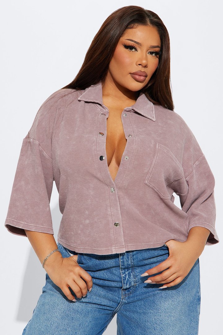 Kassidy Short Sleeve Top - Plum
