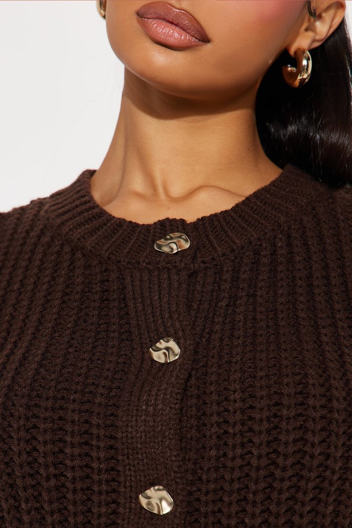 Tell The Truth Chunky Knit Vest - Chocolate