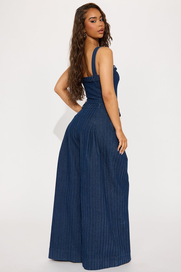 Aubrey Denim Jumpsuit - Dark Wash