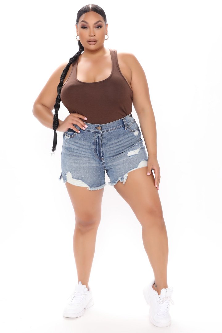 Divine Basic Tank Bodysuit - Chocolate