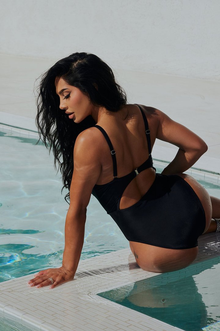 Rachel Cut Out 1 Piece Swimsuit - Black