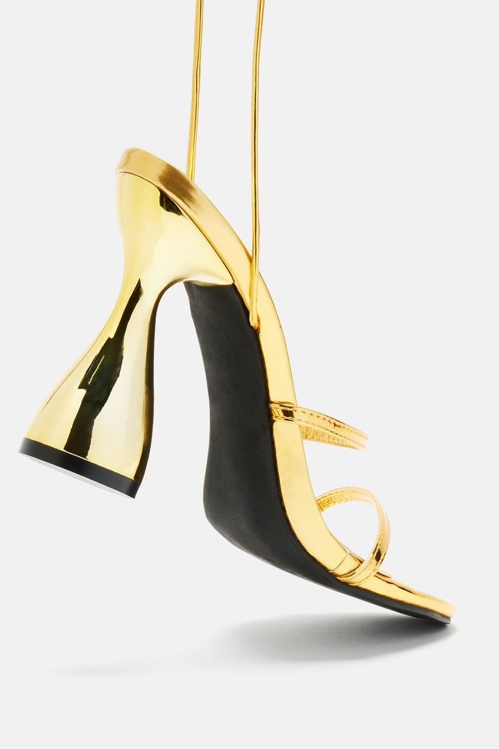 Out And About Wrap Up Heels - Gold