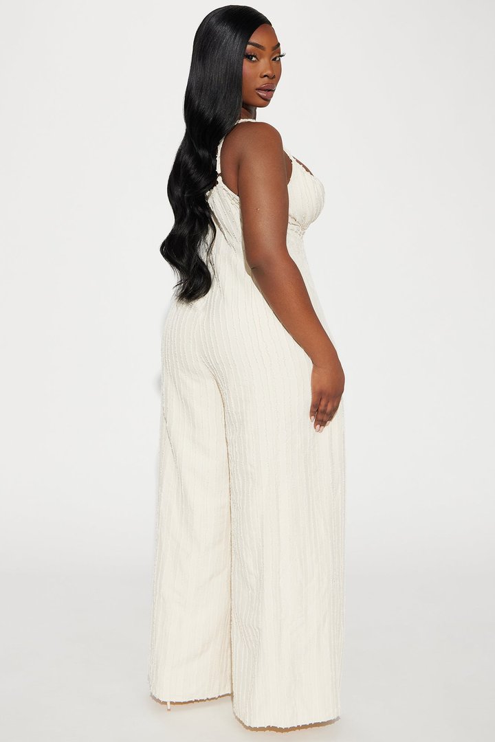 Endless Mimosas Textured Jumpsuit - Cream
