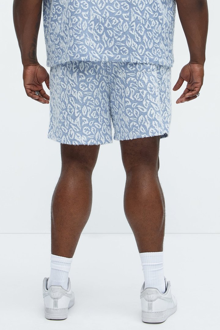 Jacquard Foliage Shorts - Blue/combo