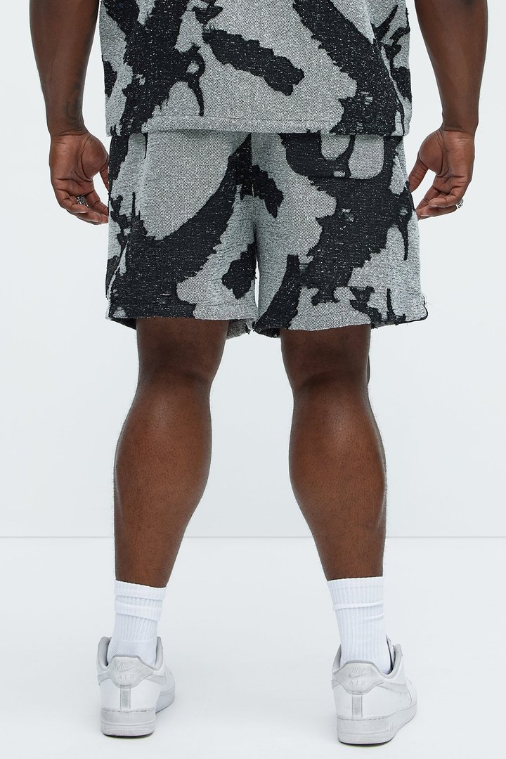 Inkblot Textured Shorts - Black/combo