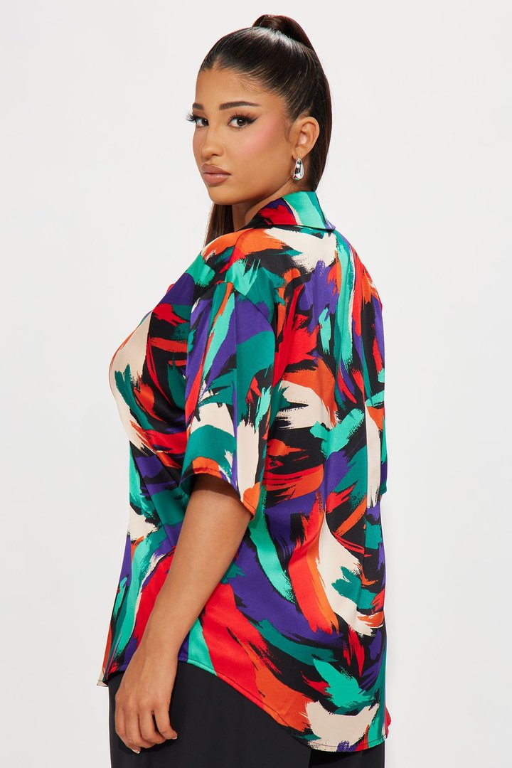 Aruba Satin Shirt - Multi Color