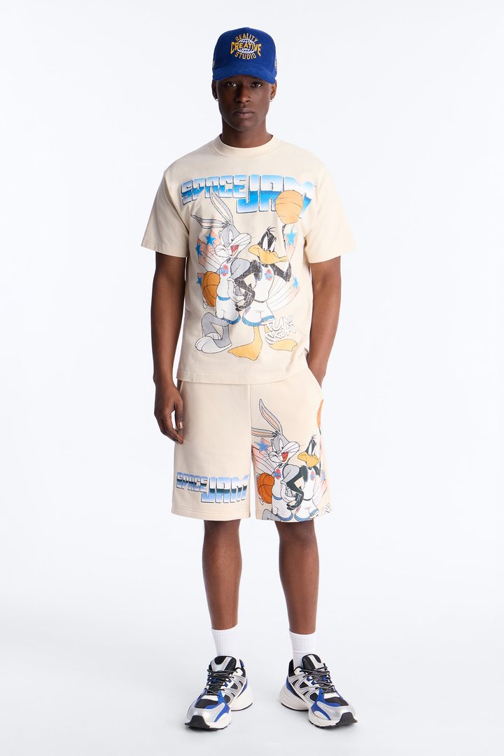 Space Jam Bugs And Duffy Sweat Shorts - Natural