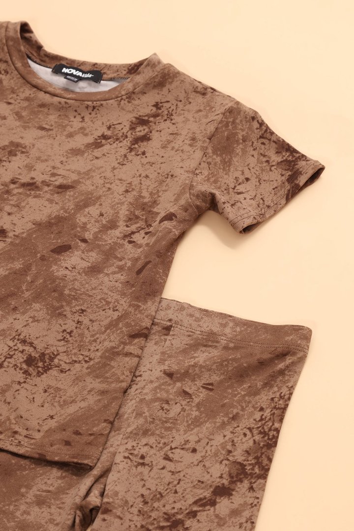 Mini Chelsea Biker Short Set - Chocolate