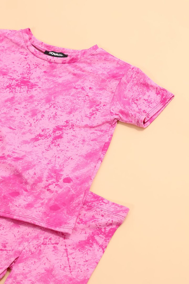 Mini Chelsea Biker Short Set - Magenta