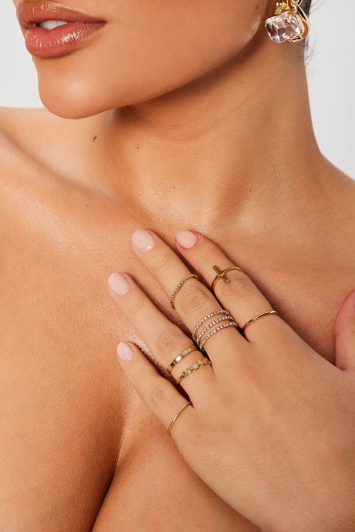 My Newest Flame 7 Piece Ring Set - Gold
