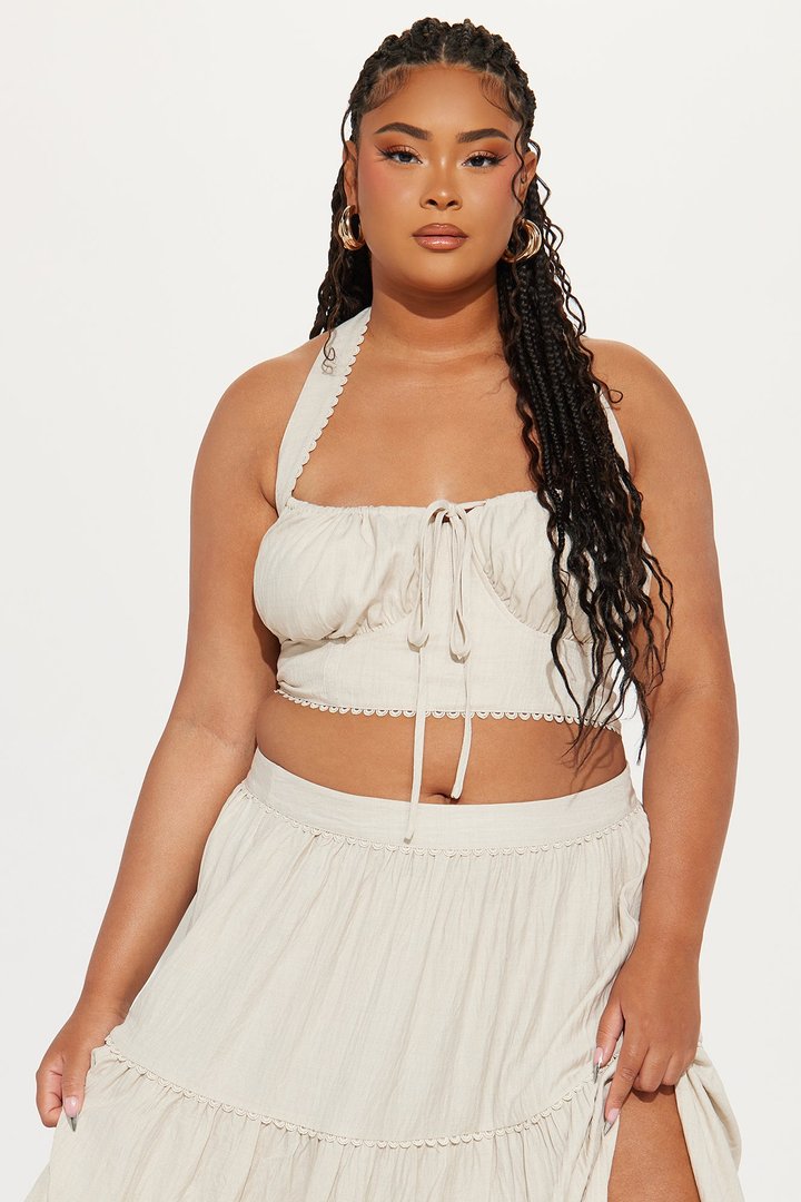 Countryside Tiered Skirt Set - Beige