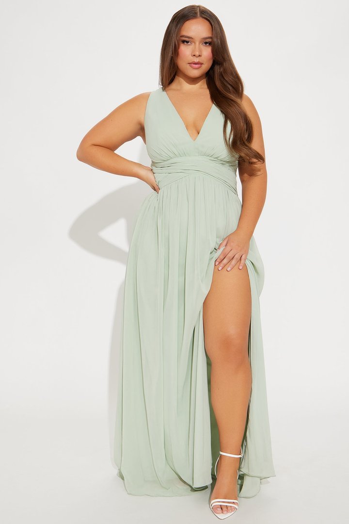 Juliet Chiffon Gown - Sage