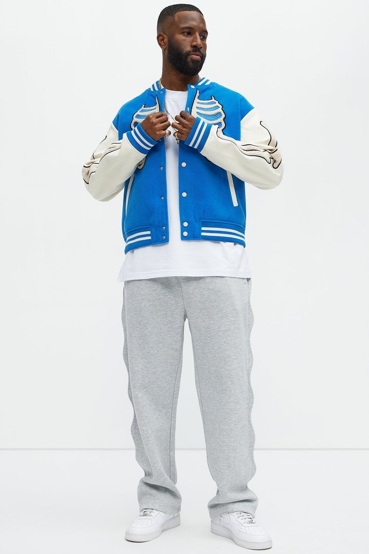 Tayson Wavy Straight Sweatpants - Heather Grey