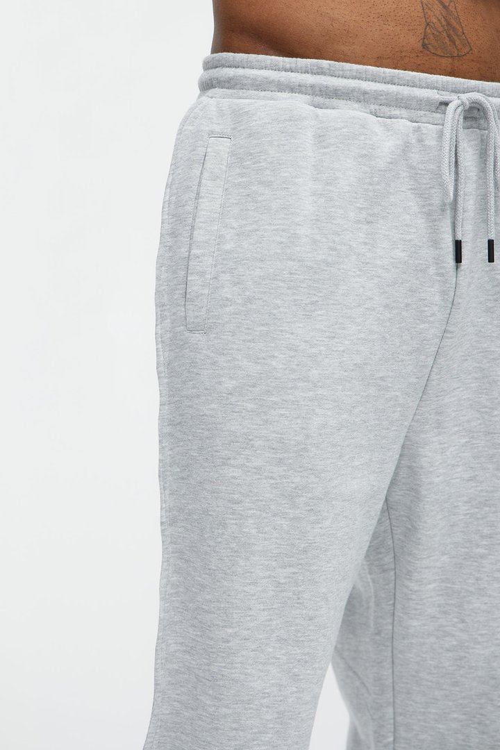 Tayson Wavy Straight Sweatpants - Heather Grey