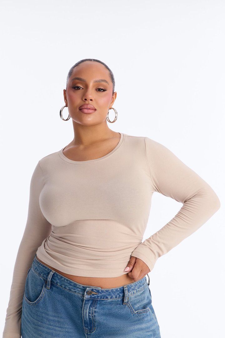 Julia Long Sleeve Top - Stone