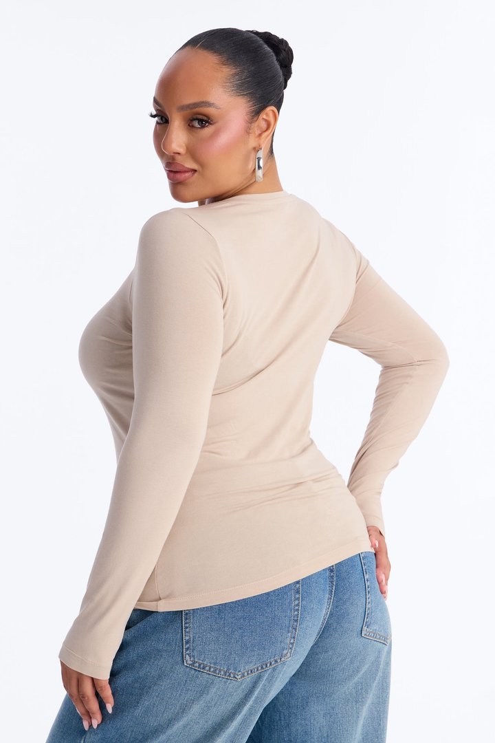 Julia Long Sleeve Top - Stone