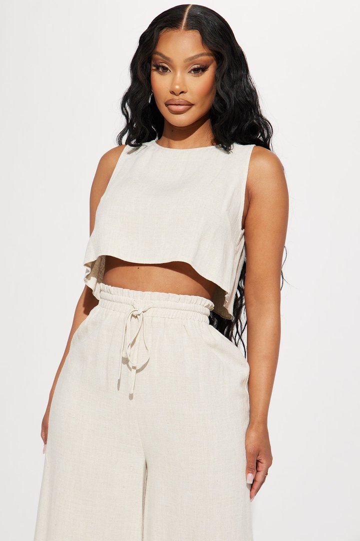 Day Dreaming Linen Pant Set - Oatmeal