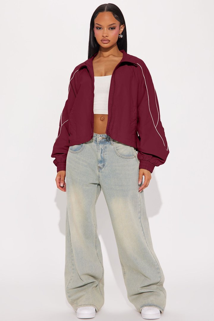 Keep Your Cool Windbreaker - Burgundy