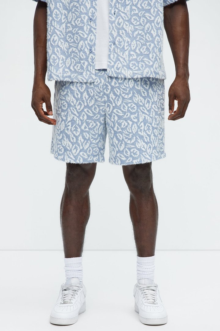 Jacquard Foliage Shorts - Blue/combo