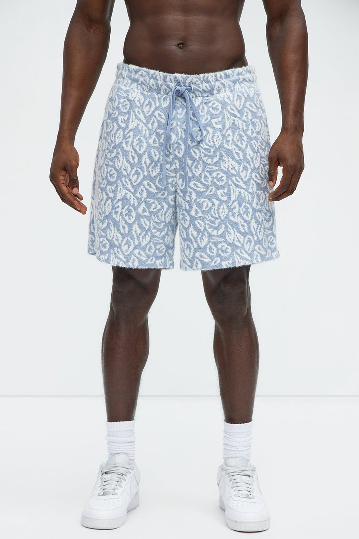 Jacquard Foliage Shorts - Blue/combo