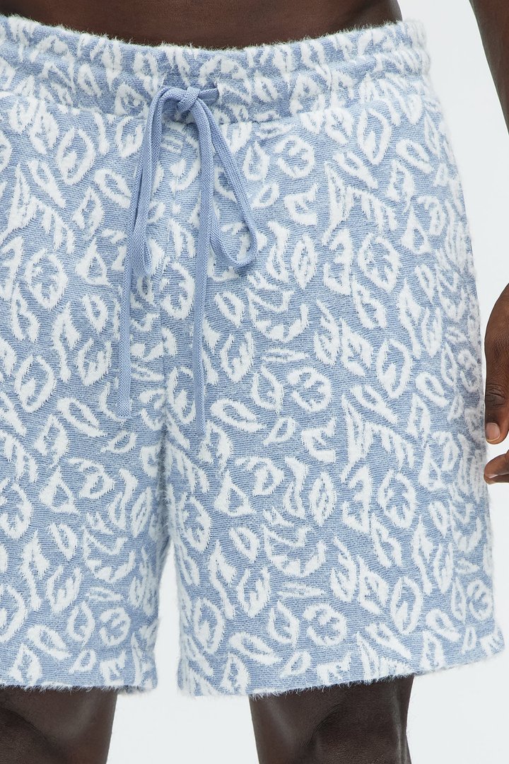 Jacquard Foliage Shorts - Blue/combo