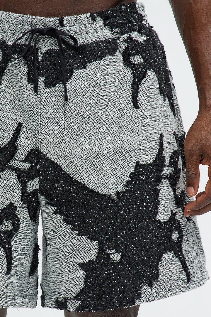 Inkblot Textured Shorts - Black/combo