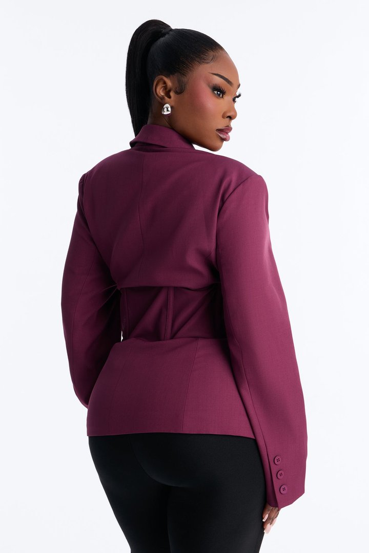 Cassandra Mesh Blazer - Plum