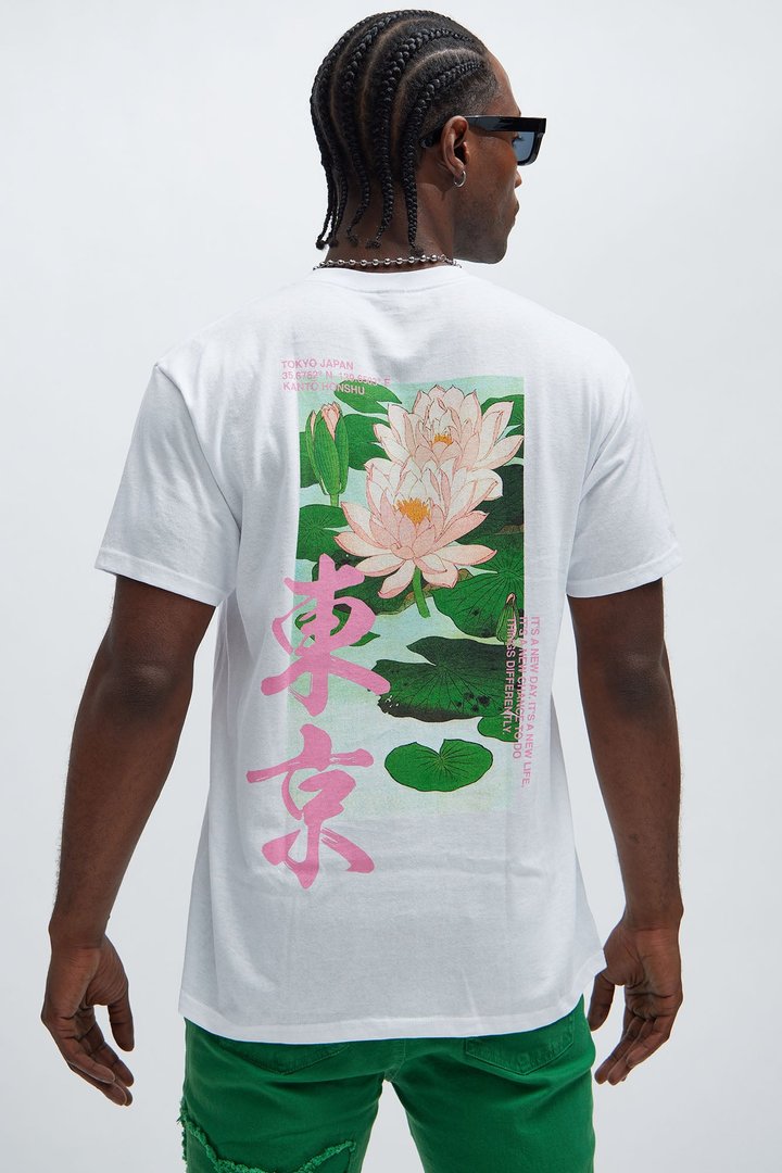 New Beginnings Lotus Short Sleeve Tee - White