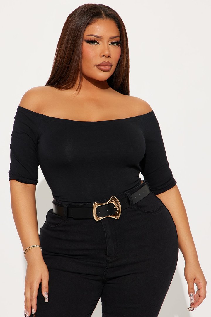 Francesca Off Shoulder Top - Black