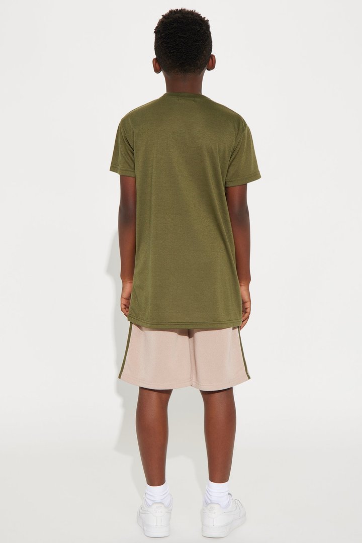 Mini Palm Trees Of LA Short Set - Olive/combo