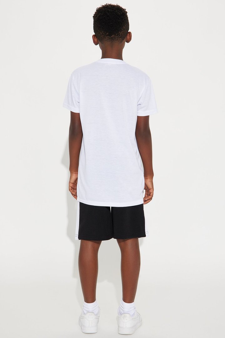Mini Unapologetically Black Short Set - White/Black