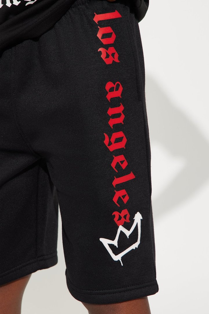Mini King Of LA Skyline Fleece Short Set - Black/combo