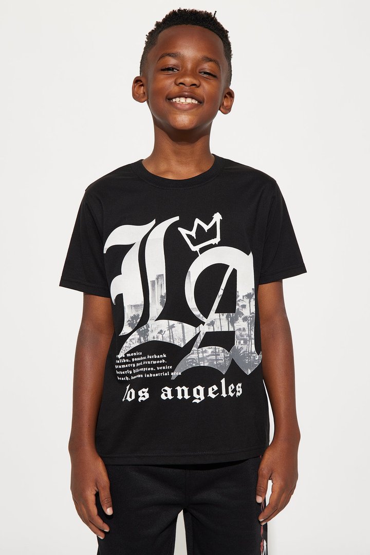 Mini King Of LA Skyline Fleece Short Set - Black/combo