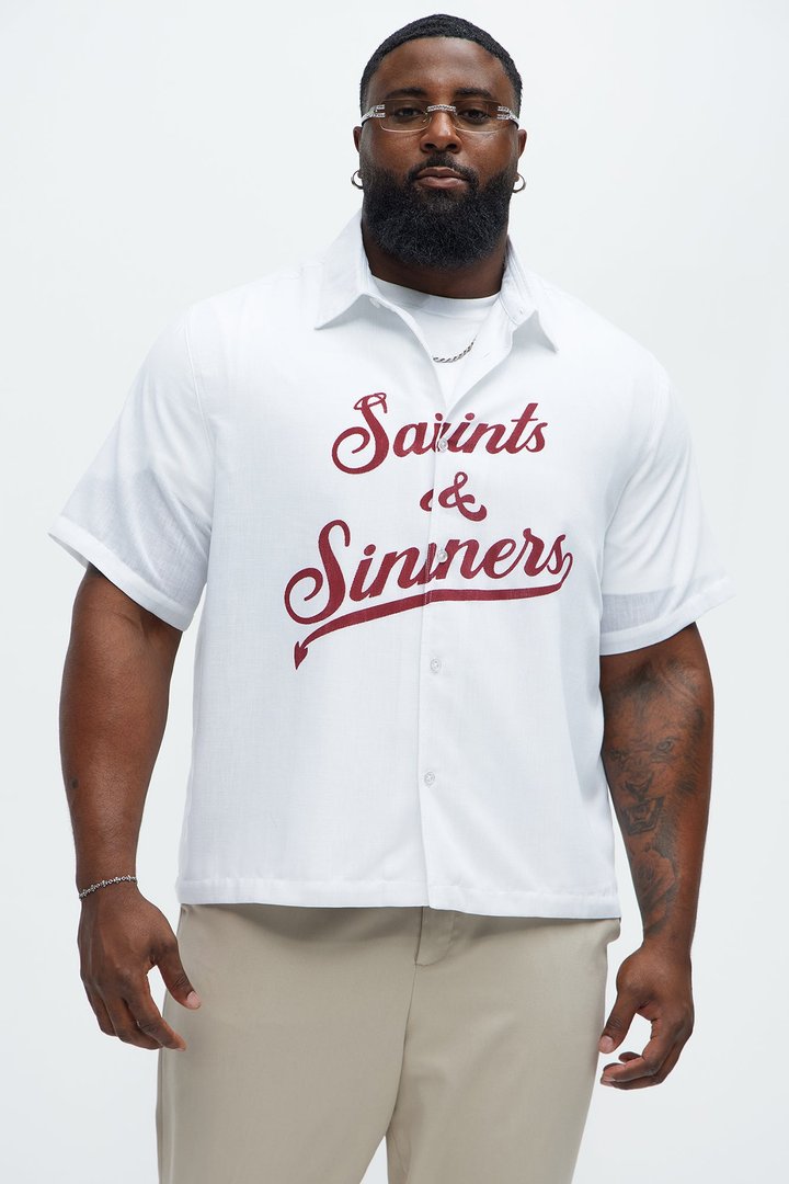 Saints And Sinners Full Button Shirt - White