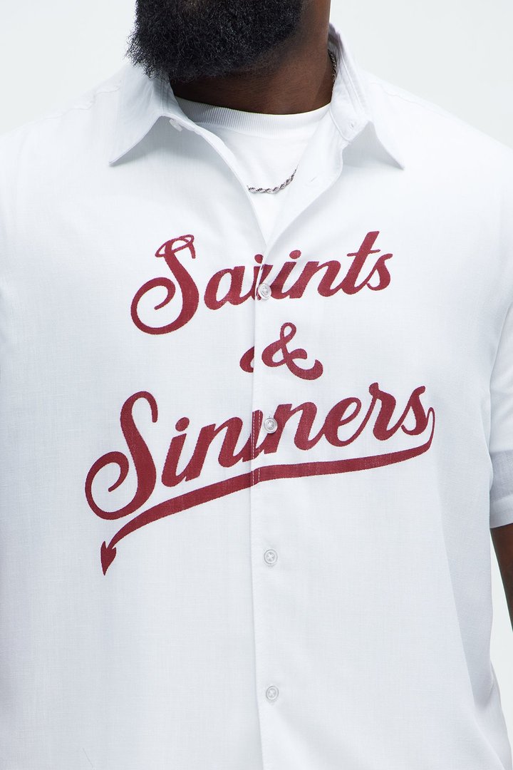Saints And Sinners Full Button Shirt - White